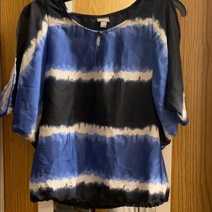 Converse Tie-dye cut out sleeve polyester shirt